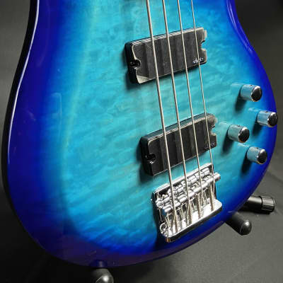 Schecter C-4 Plus 4-String Bass Guitar Quilted Ocean Blue Burst image 6