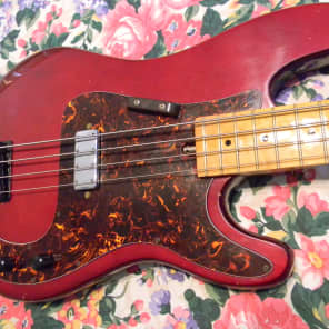 Hondo  Hondo II Bass '70's  1975? Red/Maple/Tort  w/ Modded Neck image 3