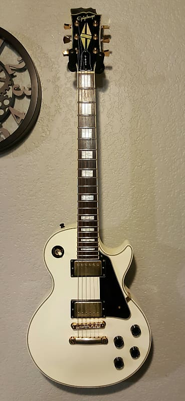 2001 Epiphone Japan Les Paul Custom . Awesome White.