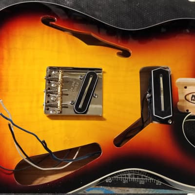 MyDream Stratocaster Custom Built - Sunburst Thinline Charlie Christian Freeway image 13
