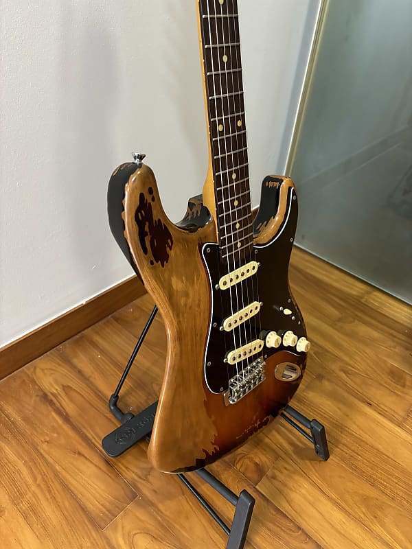 MIJ Edwards SRV Relic Stratocaster Guitar (E-SE-108R/SV
