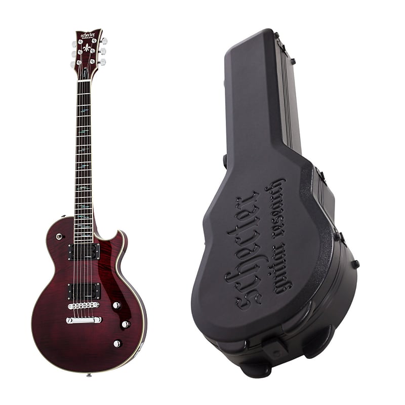 Schecter Solo-II Supreme 6-String Electric Guitar (Black Cherry) Bundle  with Schecter Solo-II Hardshell Case (2 Items)