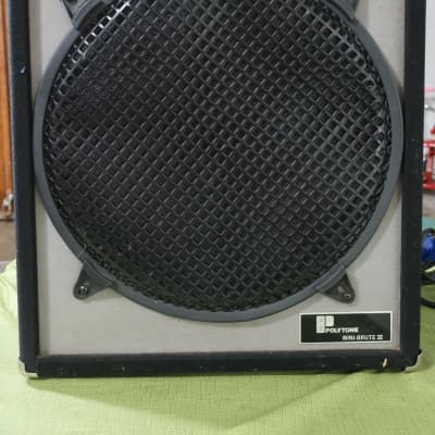 Vintage 1970s PolyTone Mini Brute III Bass or Guitar Amp Original Speakers 1 x 15 + Tweeter Huge Sounding Amplifier In A Small 30 Pound Package 17" wide, 18.5" high, and 10" deep image 1
