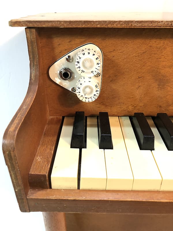 Electrified Jaymar toy piano electric circuitbent instrument The Upright 1970s Wood image 1