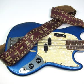 1971 Fender Mustang Bass Super Rare Blue Metal Flake Original Sparkle w MOTS Guard All Original! image 2