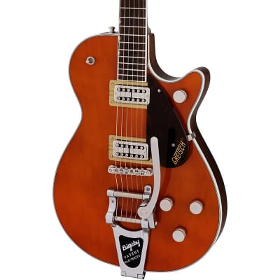 Gretsch Guitars G6128T-PE Players Edition Duo Jet Black With Bigsby Electric Guitar Round-Up Orange image 5