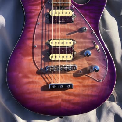 *SPECIAL* Ernie Ball Music Man Steve Morse Y2D Hardtail Purple Sunset Quilt *One of a Kind* image 1
