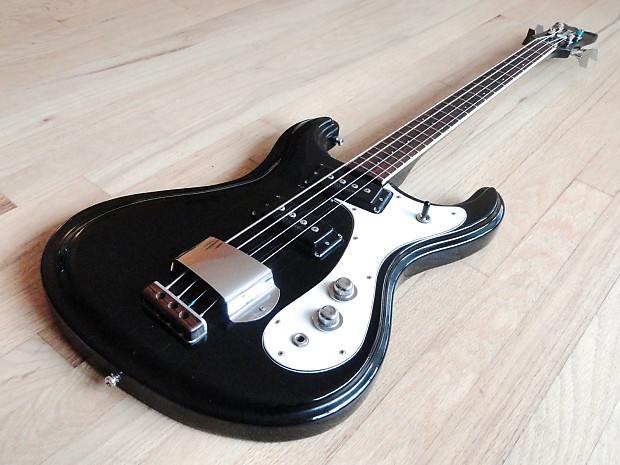 1970s Mosrite Firstman Vintage Electric Bass Guitar Black Mark I