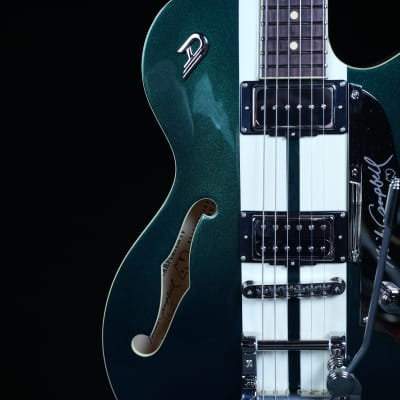 Duesenberg Mike Campbell 40th Anniversary Electric Guitar - Catalina Green/White Twinstripes image 9