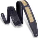 Levy MCG26A-BLK-GLD 2.5-inch Wide Black & Gold Amped Grill Cloth Guitar Strap