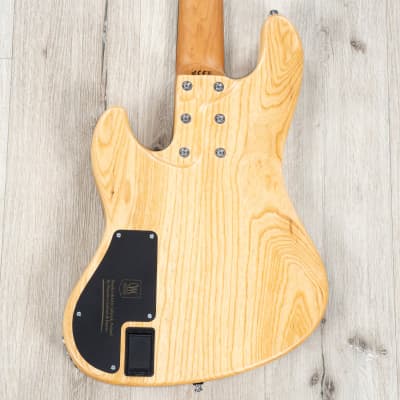 Mayones Jabba Custom 5 5-String Bass, Ebony Fretboard, Curly Redwood Top, Trans Natural Satine image 4