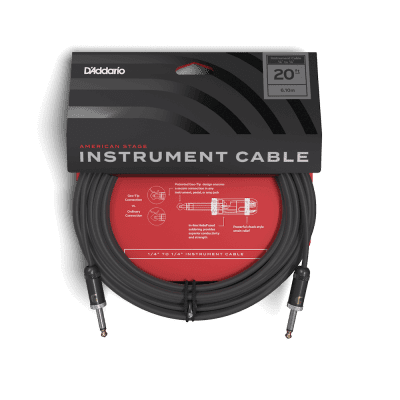 D'Addario American Stage 20' instrument cable straight plug image 2