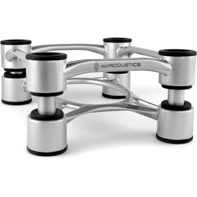 IsoAcoustics Aperta Series Isolation Speaker Stands with Tilt Adjustment: Aperta200 (7.8" x 10") Silver Pair image 3