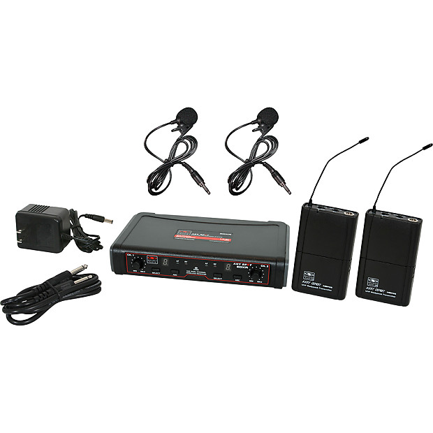 Galaxy Audio EDXR/38VVN Dual Channel Wireless System with Two Lavalier Microphones - System N image 1