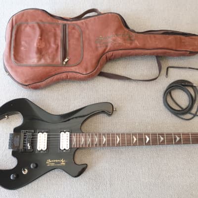 Vintage 1980s Guild Burnside Crossbow Headless Guitar Steinberger Tremolo Arm Case Wasp Spider Shape image 3