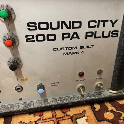 Vintage 1970s Sound City 200 PA Plus 6550 Valve Amplifier Head Dallas Arbiter image 4