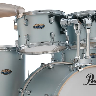 Pearl Decade Maple 5-pc. Shell Pack features a 22x18 bass drum, 16x16 floor tom, 12x8 and 10x7 toms, and 14x5.5 snare in #208 Blue Mirage lacquer finish. image 4