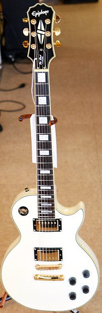 Epiphone Les Paul Custom 2007 Alpine White Gold Hardware Grover Tuners No  Pickguard