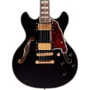D'Angelico Excel Mini DC Semi-Hollow Electric Guitar Regular Black