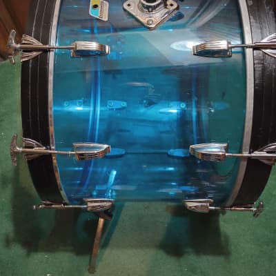 Ludwig 14x22" Vistalite Acrylic Bass Drum 1970s - Blue image 3