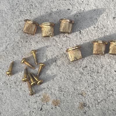 Rare find set of six 6 a side vintage gold 1960s double line Kluson tuners for Fender Stratocaster Jazzmaster Jaguar D-169400 patent image 3