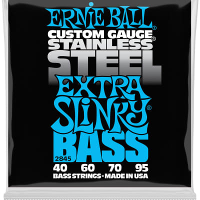 Ernie Ball 2845 Extra Slinky Stainless Steel Electric Bass Guitar Strings - .040-.095 image 1