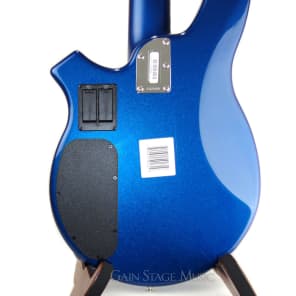 Music Man Bongo 5 HH Bass Guitar Blue Pearl Matching Headstock image 3