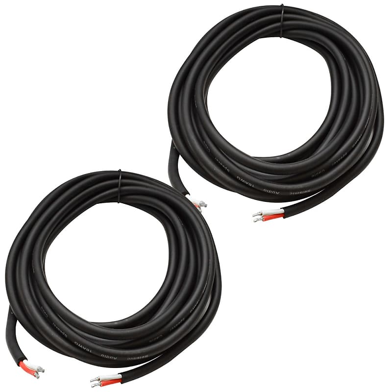 (2) SEISMIC AUDIO 15' Raw Wire HOME PA/DJ SPEAKER CABLE image 1