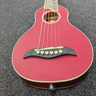Washburn RO10STRK-A-U Rover Steel String Travel Acoustic Guitar w/ Gig Bag 2021 Trans Red image 3