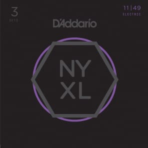 D'Addario NYXL1149-3P Nickel Wound Electric Guitar Strings 3-Pack, Medium Gauge