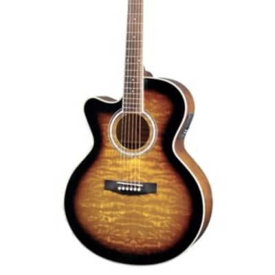 Jay Turser JTA-424QCET-LH-TSB JTA Series Lefty Acoustic Electric Guitar. Tobacco Sunburst Item ID: JTA-424QCET-LH-TSB-A-U image 2
