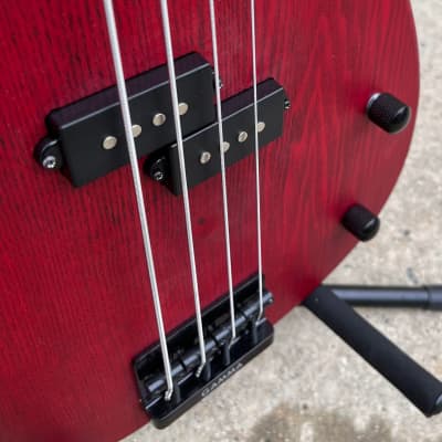 GAMMA Custom Bass Guitar P22-02, Alpha Model, Transparent Valencia Red Ash image 5