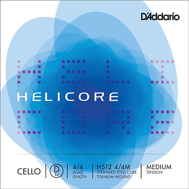 D'Addario H512 4/4M Helicore Cello Single D String - 4/4 Scale, Medium Tension image 1