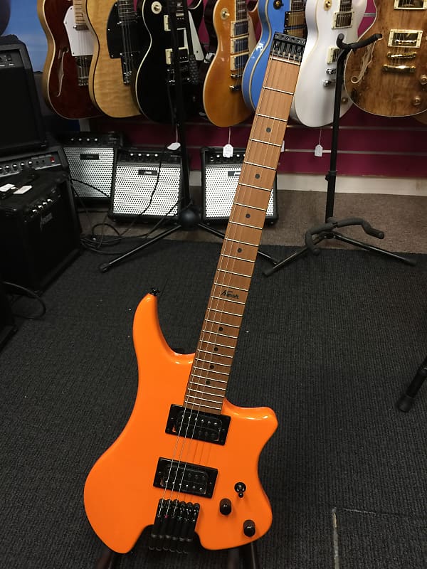 Kapok Gloss Orange Headless Electric Guitar,H-H,Solid Body+Free Bag KAHL001/ORG image 1