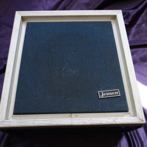 Jensen Vintage Trapezoid 12" Speaker Cabinter  1960's Blue Sparkle image 9