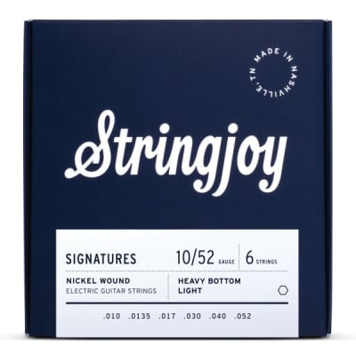 Stringjoy Signatures - Heavy Bottom Light Gauge (10-52) Nickel Wound Electric Guitar Strings image 1