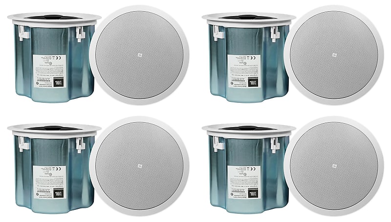 (8) JBL Control 18C/T 8&quot; 70v Commercial White Ceiling Speakers For Restaurant  			