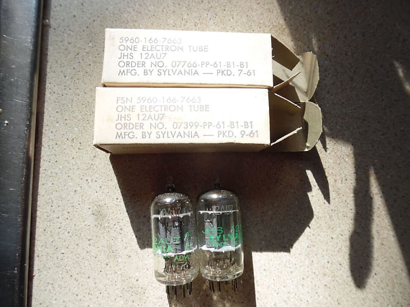 Sylvania 12AU7 JAN NOS Tube Pair 1961  			