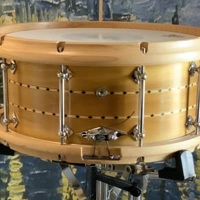 Craviotto  6.5x14" Solid Poplar Snare Drum - Double Inlay Signed shell 2012 image 6