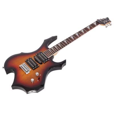 Glarry Flame Shaped Electric Guitar with 20W Electric Guitar Sound HSH Pickup Novice Guitar image 9