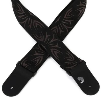 D'Addario Nylon Woven Black/Gray Tattoo Guitar Strap 50F078 image 2