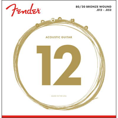 Fender 80/20 Bronze Acoustic Strings | .012-.052 for sale