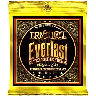 Ernie Ball 2556 Everlast Coated 80/20 Bronze Acoustic, Medium Light, 12-54 image 1