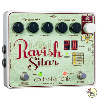 Electro-Harmonix Ravish Sitar Simulator Guitar Effects Pedal image 2