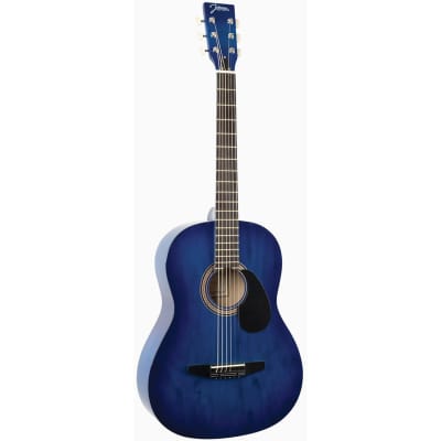 New Johnson JG-100-BL Student 6-String Dreadnought Acoustic Guitar, Blue Burst for sale