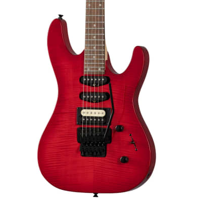 Kramer Striker Figured HSS Floyd Rose Electric Guitar (Transparent Red) image 1