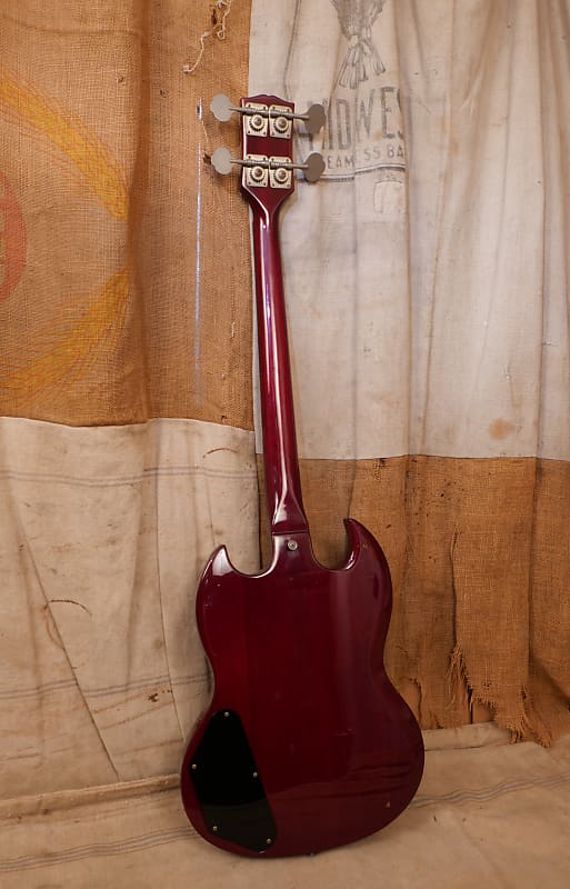 Burny SG Bass EB-3 1990's Cherry Red | Reverb