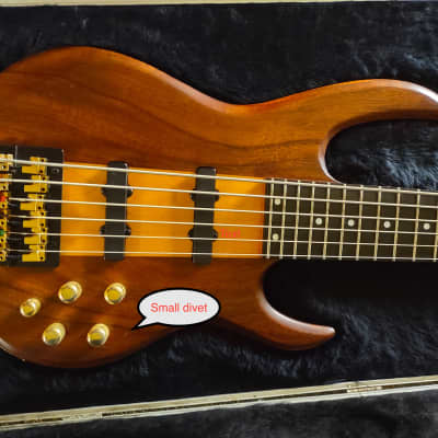 Carvin LB76. 6 String bass. 1990's Koa and Maple w/ Tongue Oil finish image 3