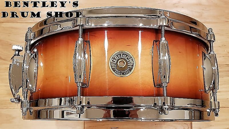 Gretsch 5.5x14" USA Custom Snare Drum in Amber Walnut Burst Finish image 1