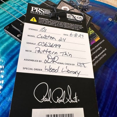 PRS Custom 24 Wood Library Flame Maple 10-Top  Stained Maple Neck Swamp Ash Back - Blue Fade 363699 image 16